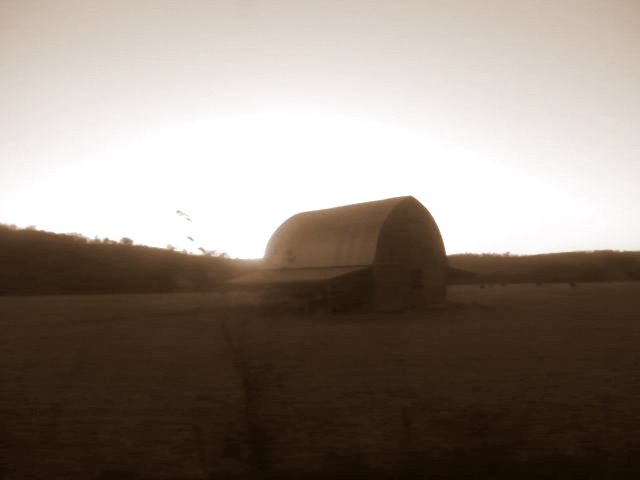 MissouriArkansas barn at sunsetSEPIA